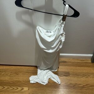 Zara White Draped Goddess Style Dress